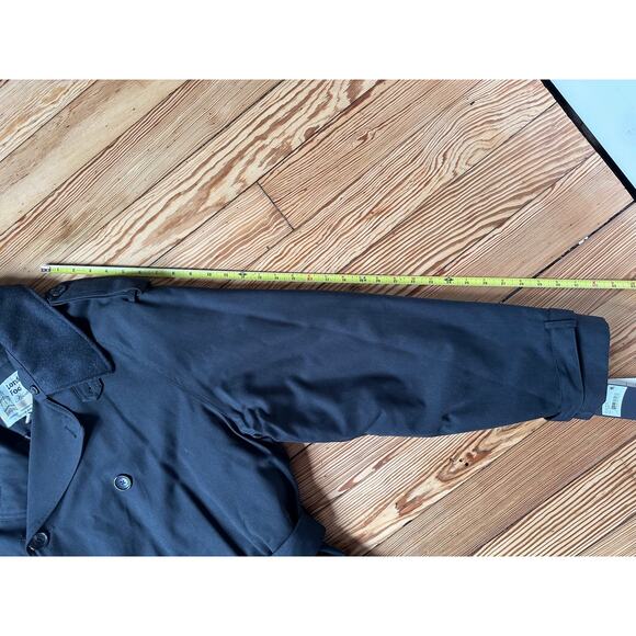 NWT London Fog Double Breasted Black Collared Belted Mens Trench Coat 42L - Picture 12 of 12